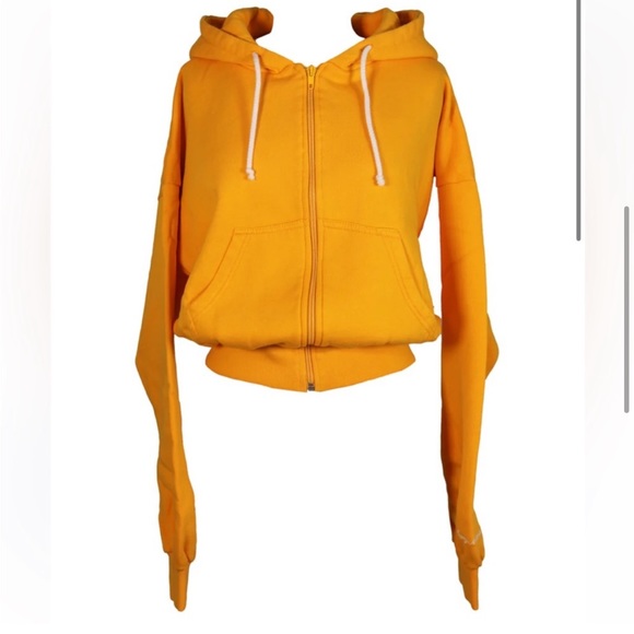 Heavy manners zip up crop hoodie daffodil - Picture 2 of 2